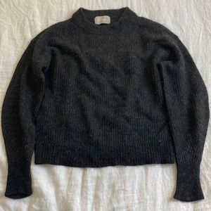 Everlane Alpaca Crew in Heathered Black